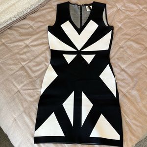 BCBG MaxAzria Illusion Bandage Body Con Dress